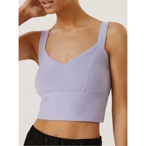 Maeve Anthropologie Cashmere Cropped Sweater Tank Top Sky Size Medium